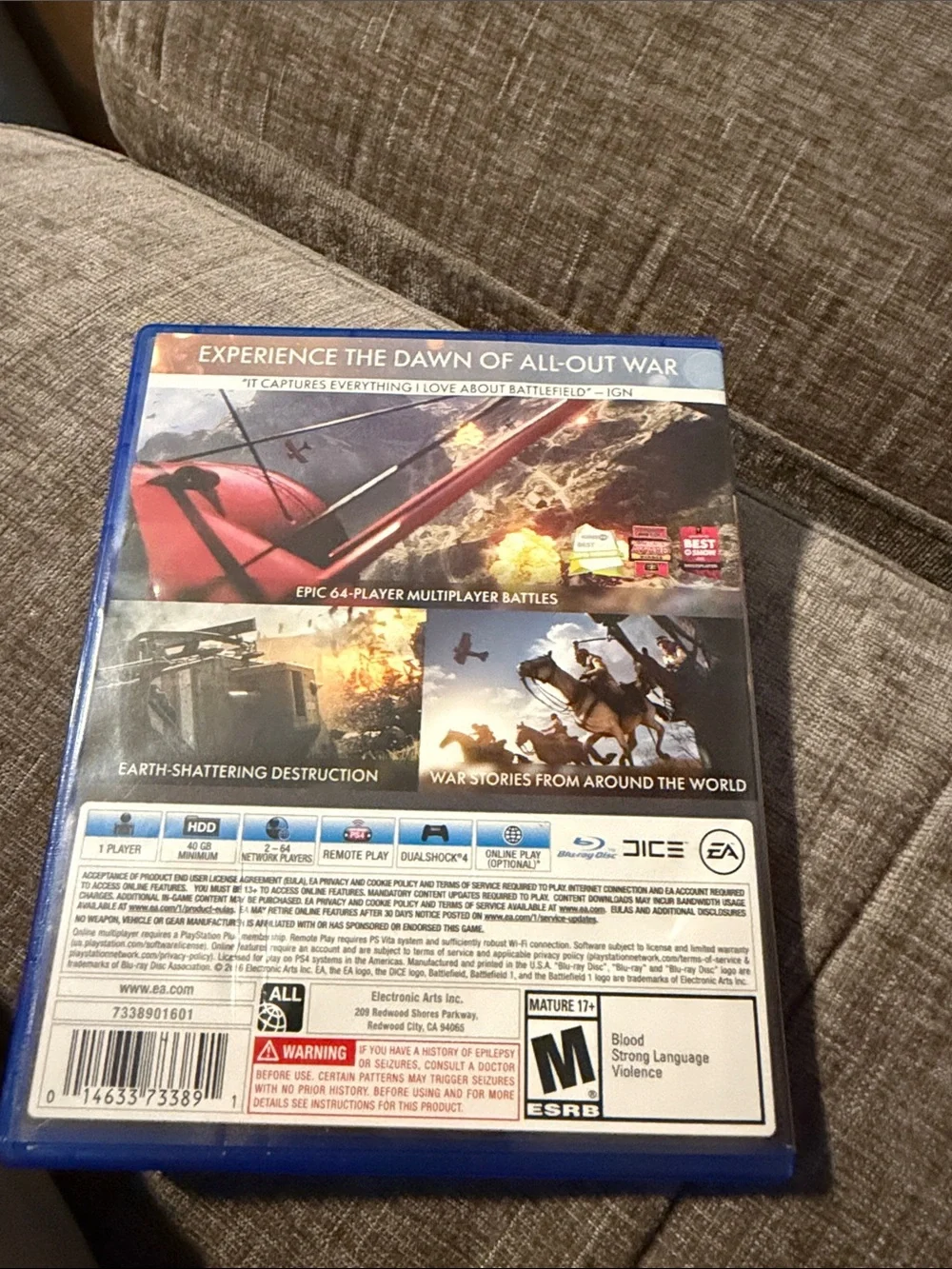 Battlefield 1 PS4 PlayStation‎ 4 EA DICE World War I Shooter Game